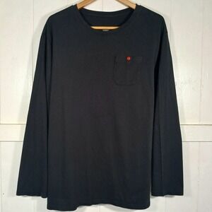 Zimmerli Long Sleeve T-Shirt Mens L Black Swiss First Pocket Red Button SQB